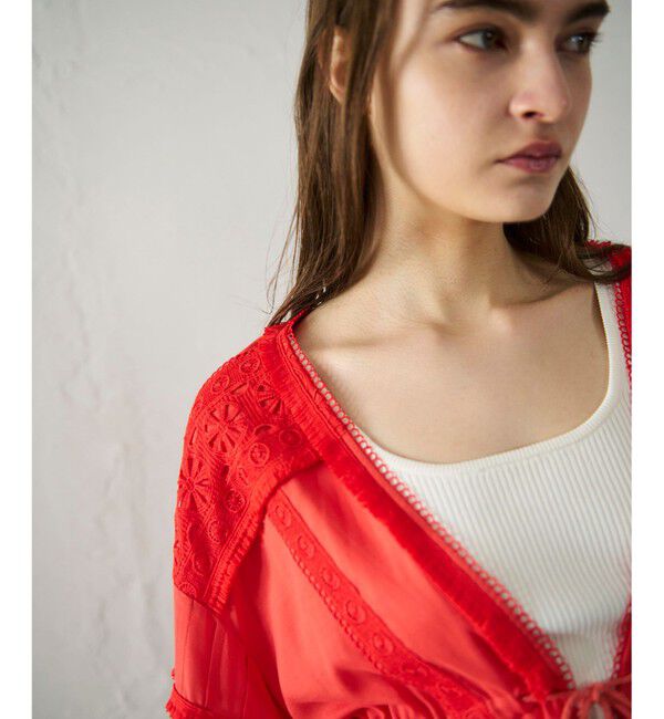 GRACE CONTINENTAL「レースパッチブラウス」|シャツ・ブラウス|