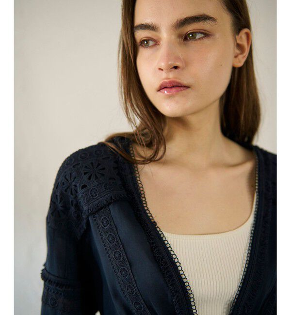 GRACE CONTINENTAL「レースパッチブラウス」|シャツ・ブラウス|