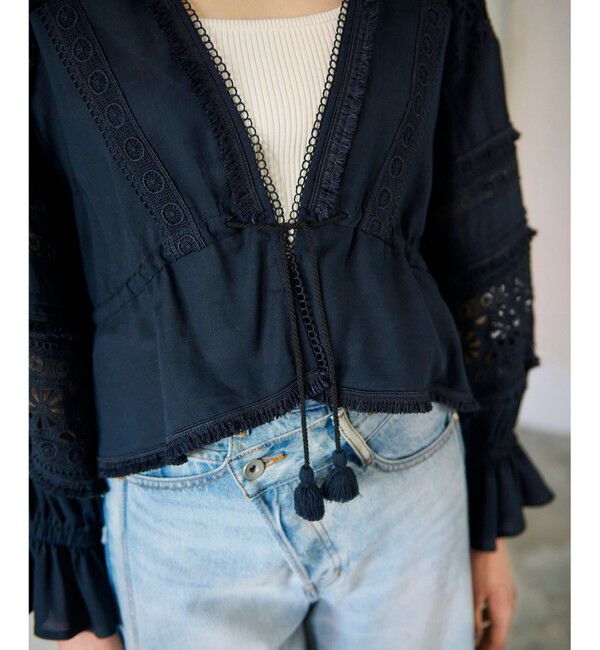 GRACE CONTINENTAL「レースパッチブラウス」|シャツ・ブラウス|