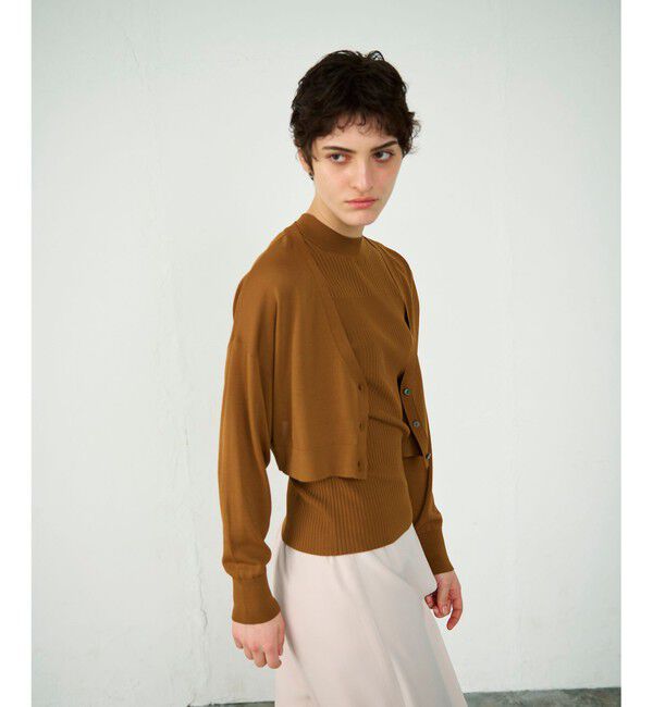 Diagram「ショートドルマンニットカーディガン」|カーディガン|ブラウン