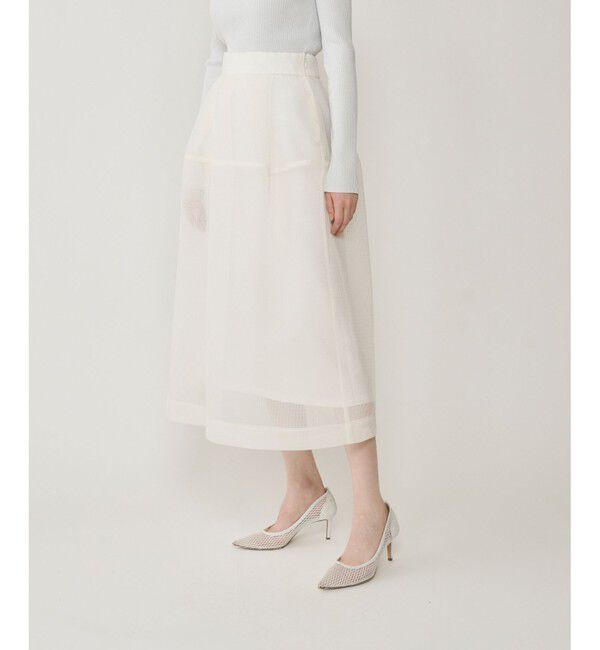 GRACE CONTINENTAL「ダンボールメッシュスカート」|スカート|ホワイト