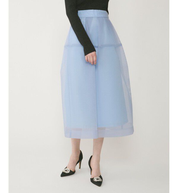 GRACE CONTINENTAL「ダンボールメッシュスカート」|スカート|ブルー