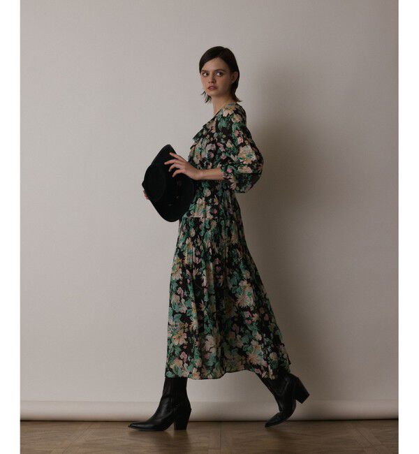  「フラワープリントカフタンドレス」|ワンピース|