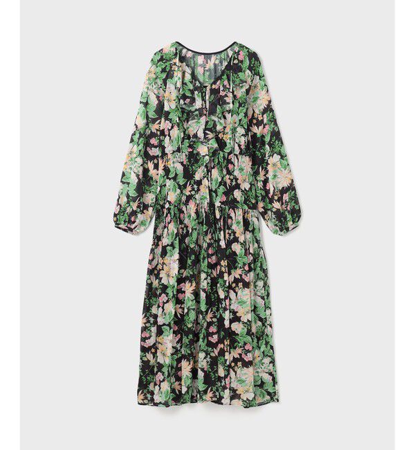  「フラワープリントカフタンドレス」|ワンピース|