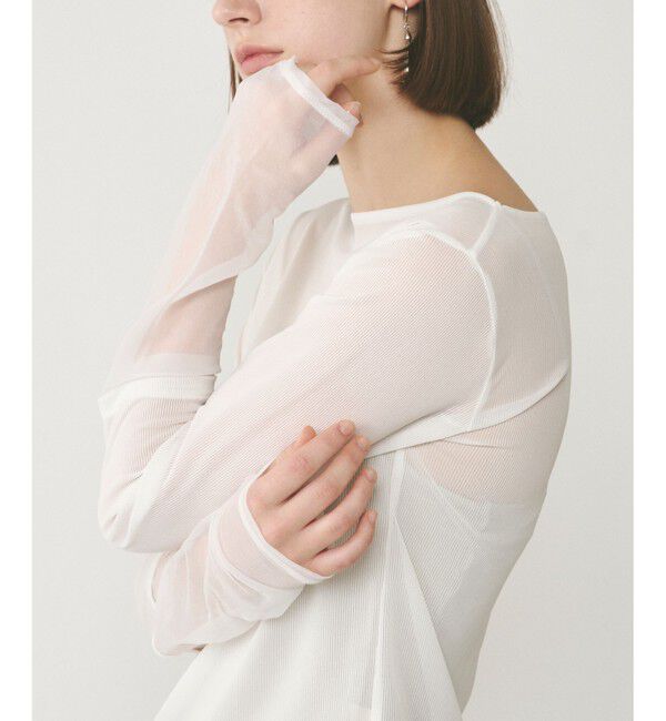  「シアーアセテートカットトップ」|Tシャツ・カットソー|