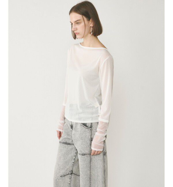  「シアーアセテートカットトップ」|Tシャツ・カットソー|