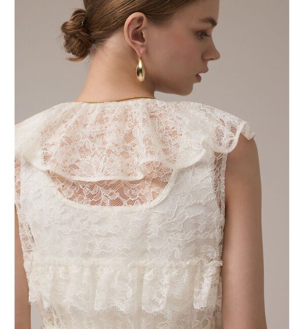 GRACE CONTINENTAL「フリルカラーレースワンピース」|ワンピース|