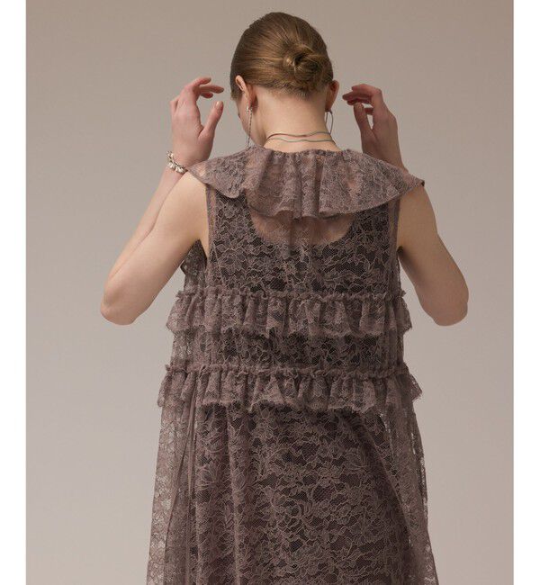 GRACE CONTINENTAL「フリルカラーレースワンピース」|ワンピース|