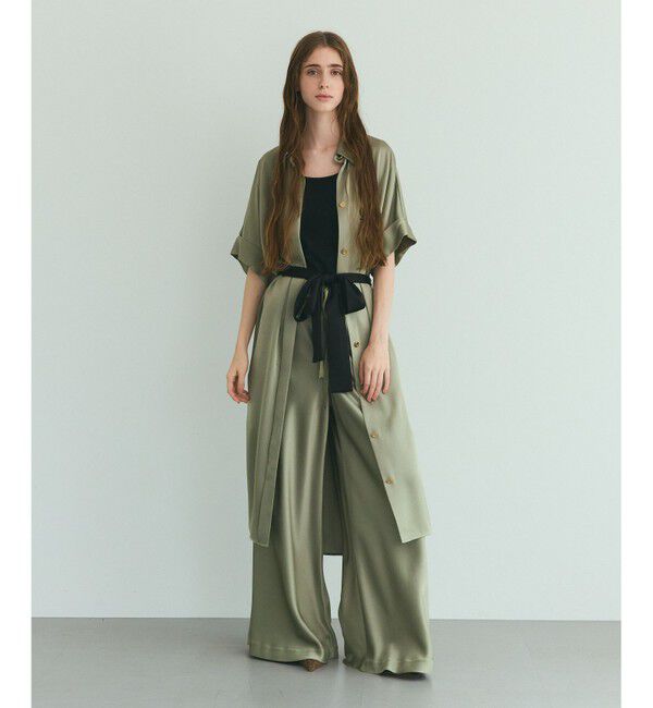 Grace Class「ダブルサテンシャツドレス」|ワンピース|カーキ