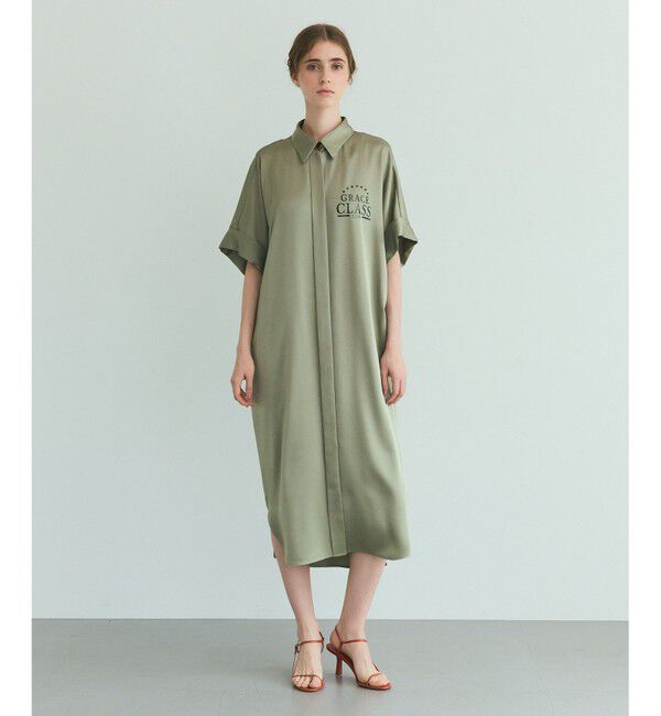 Grace Class「ダブルサテンシャツドレス」|ワンピース|