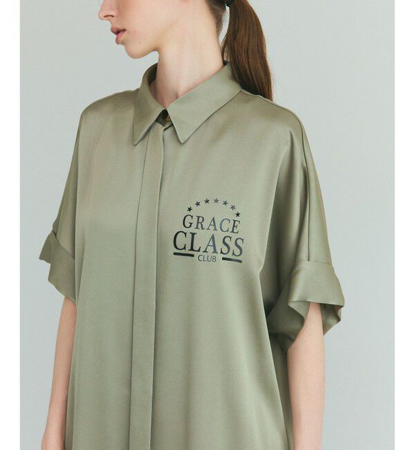 Grace Class「ダブルサテンシャツドレス」|ワンピース|