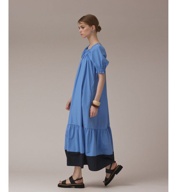 Diagram「ギャザーロングワンピース」|ワンピース|ブルー