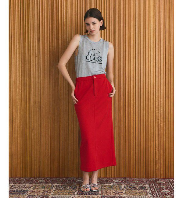 Grace Class「トリアセペンシルラインスカート」|スカート|レッド