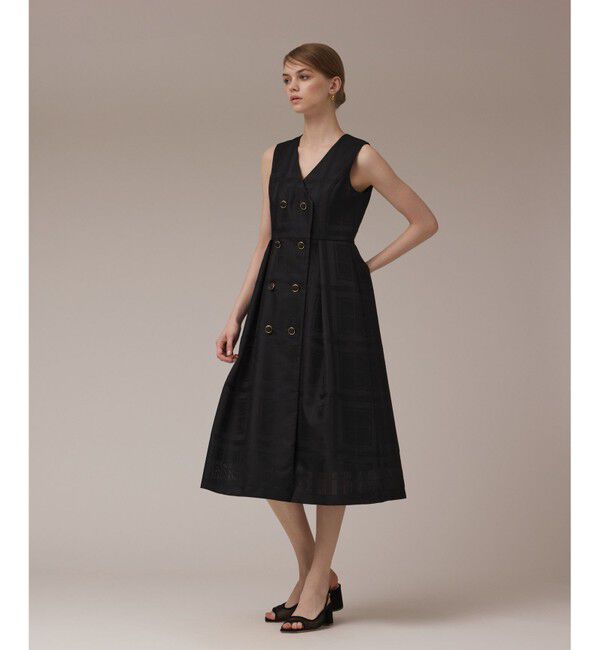 GRACE CONTINENTAL「シャドーチェックワンピース」|ワンピース|ブラック