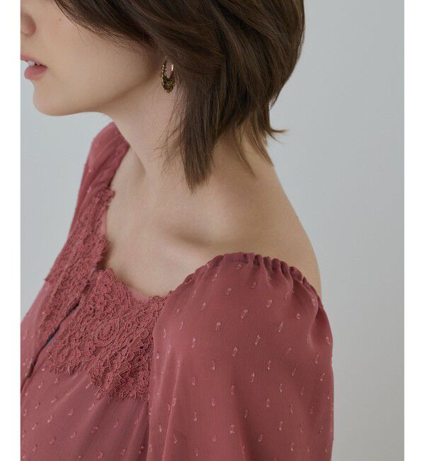 GRACE CONTINENTAL「レースコンビカットジャガードワンピース」|ワンピース|