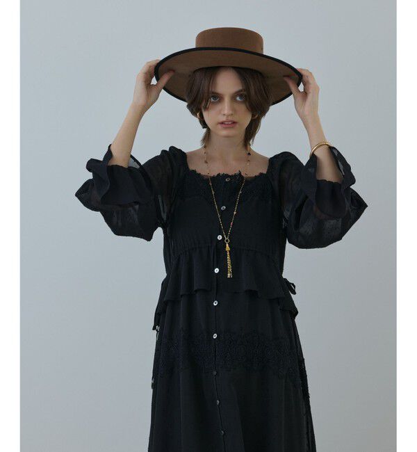 GRACE CONTINENTAL「レースコンビカットジャガードワンピース」|ワンピース|