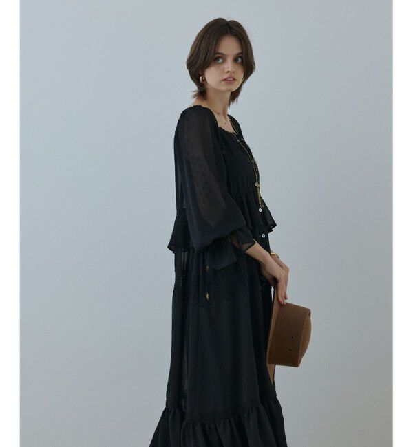 GRACE CONTINENTAL「レースコンビカットジャガードワンピース」|ワンピース|