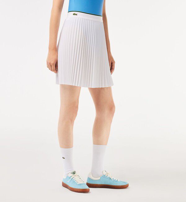LACOSTE「配色ウエストプリーツテニススカート」|スカート|ホワイト
