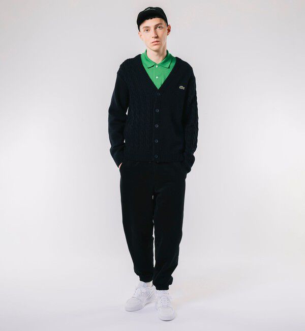 LACOSTE「アシンメトリーVネックカーディガン」|カーディガン|