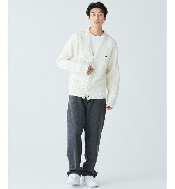 LACOSTE「アシンメトリーVネックカーディガン」|カーディガン|