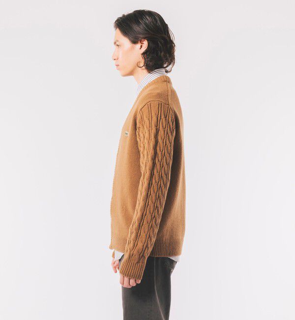 LACOSTE「アシンメトリーVネックカーディガン」|カーディガン|