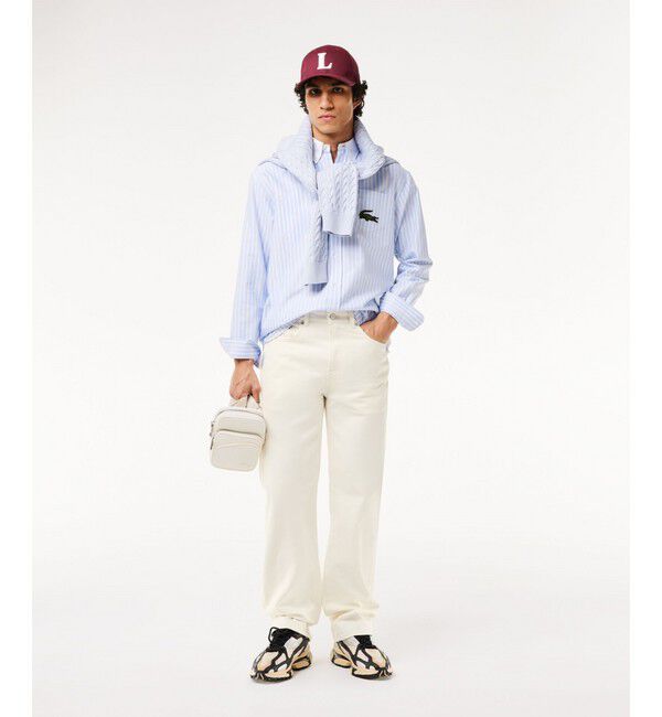 LACOSTE「オーガニックコットン ベーシック ルーズフィット ストレートデニムパンツ」|デニム|
