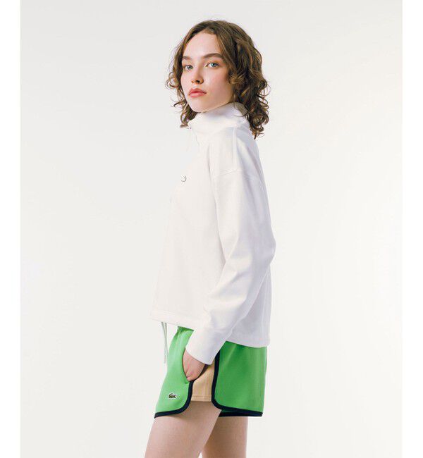 LACOSTE「接触冷感 吸水速乾 COOL MAX クールマックス クロップド ハーフジップスウェット トレーナー」|スウェット・ジャージ|