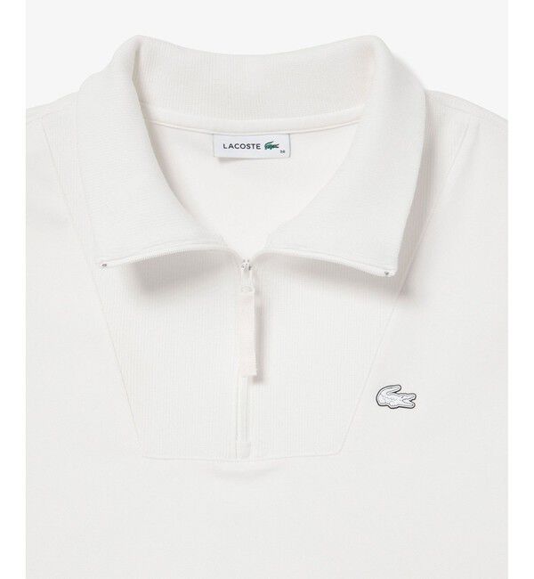 LACOSTE「接触冷感 吸水速乾 COOL MAX クールマックス クロップド ハーフジップスウェット トレーナー」|スウェット・ジャージ|