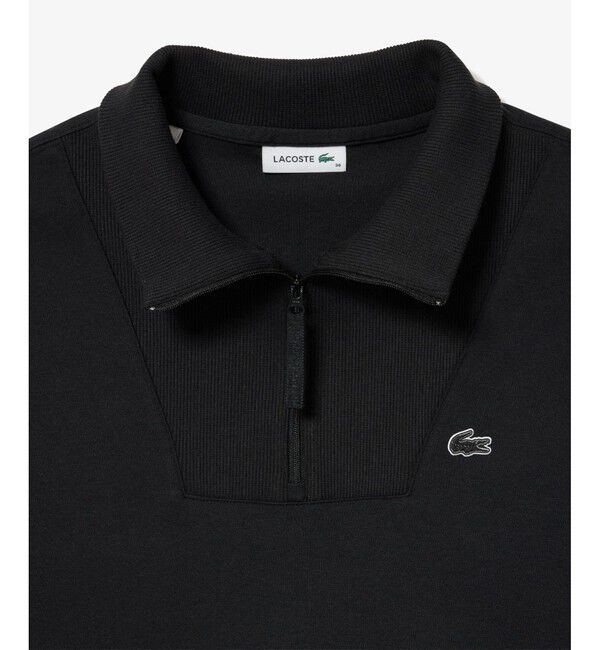 LACOSTE「接触冷感 吸水速乾 COOL MAX クールマックス クロップド ハーフジップスウェット トレーナー」|スウェット・ジャージ|