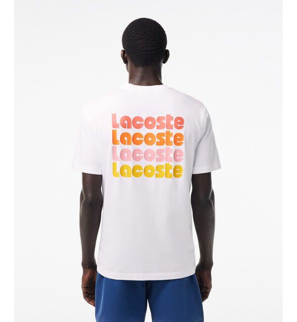 LACOSTE「リピートネームバックプリントTシャツ」|Tシャツ・カットソー|ホワイト