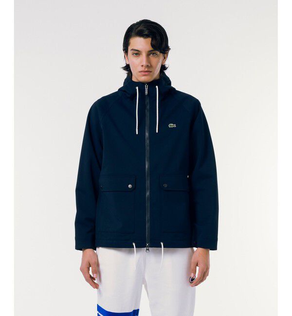 LACOSTE「透湿・防風・防水マリンパーカ」|ブルゾン・スタジャン|ネイビー