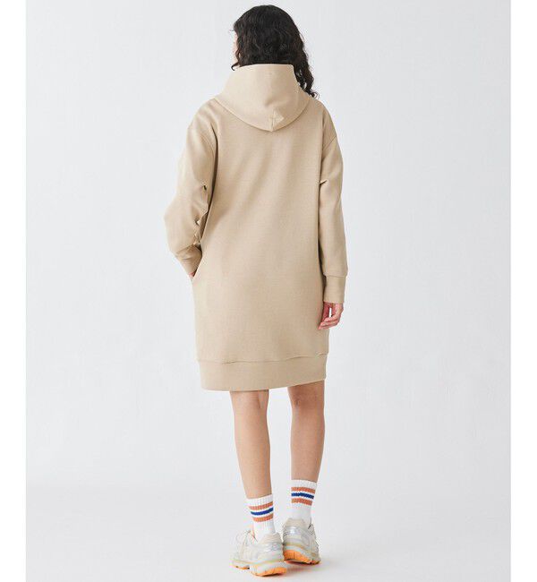 LACOSTE「ブランドネームロゴステッチダブルフェイススウェットフーディードレス / ロングスウェットパーカー」|ワンピース|
