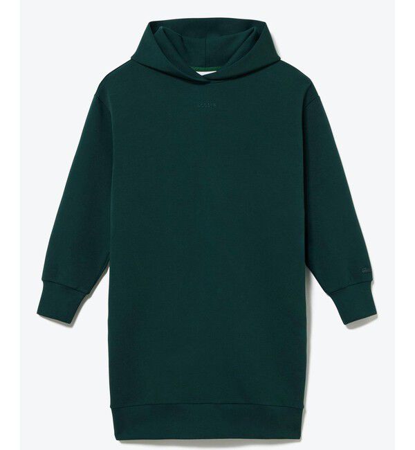 LACOSTE「ブランドネームロゴステッチダブルフェイススウェットフーディードレス / ロングスウェットパーカー」|ワンピース|