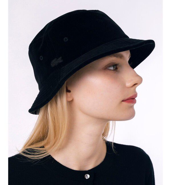 LACOSTE「ワンポイント・ベルベットハット」|ハット|ブラック