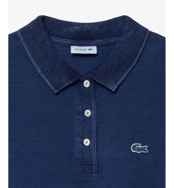 LACOSTE「インディゴ 鹿の子ポロドレス マキシ丈ワンピース フレア Iライン」|ワンピース|