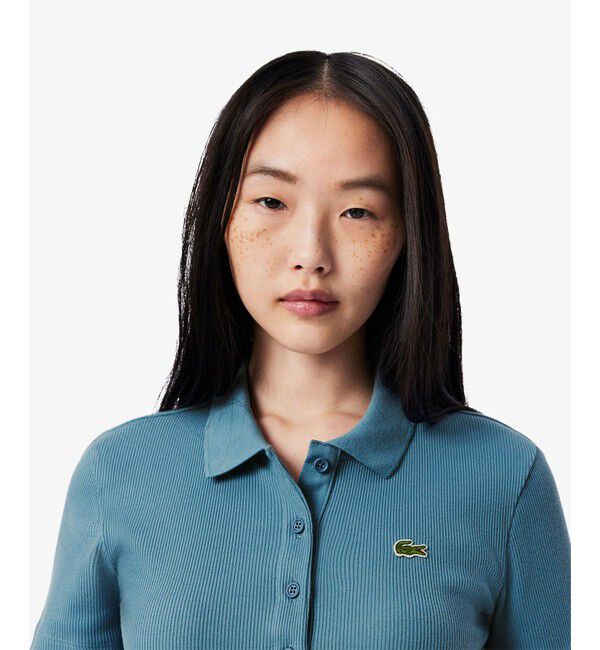 LACOSTE「タイトフィットリブニットポロシャツ」|ポロシャツ|