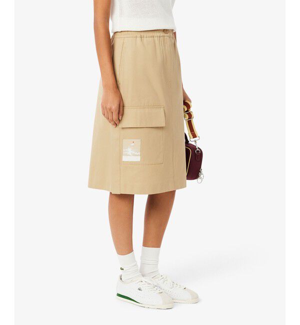 LACOSTE「アシンメトリーカーゴポケットスカート」|スカート|ベージュ