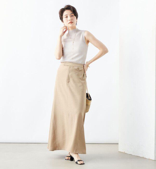 NOLLEY'S「《手洗い可能》《アンサンブル対応》シアーリブノースリーブプルオーバーニット」|ニット・セーター|