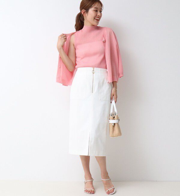 NOLLEY'S「《手洗い可能》《アンサンブル対応》シアーリブノースリーブプルオーバーニット」|ニット・セーター|