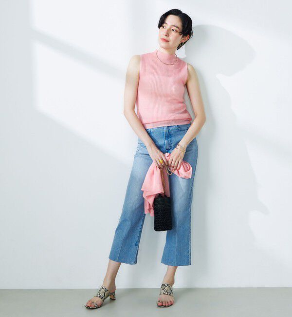 NOLLEY'S「《手洗い可能》《アンサンブル対応》シアーリブノースリーブプルオーバーニット」|ニット・セーター|