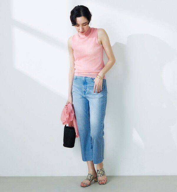 NOLLEY'S「《手洗い可能》《アンサンブル対応》シアーリブノースリーブプルオーバーニット」|ニット・セーター|