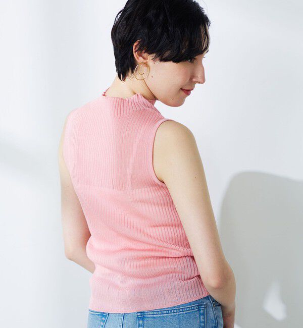 NOLLEY'S「《手洗い可能》《アンサンブル対応》シアーリブノースリーブプルオーバーニット」|ニット・セーター|