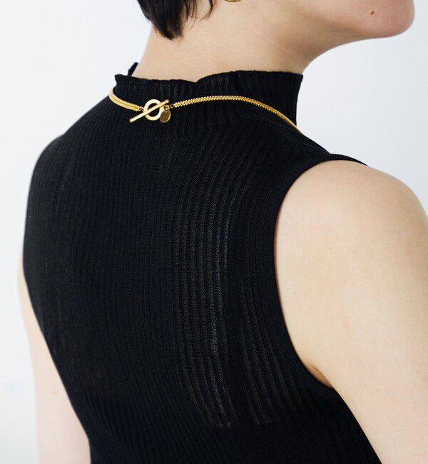 NOLLEY'S「《手洗い可能》《アンサンブル対応》シアーリブノースリーブプルオーバーニット」|ニット・セーター|