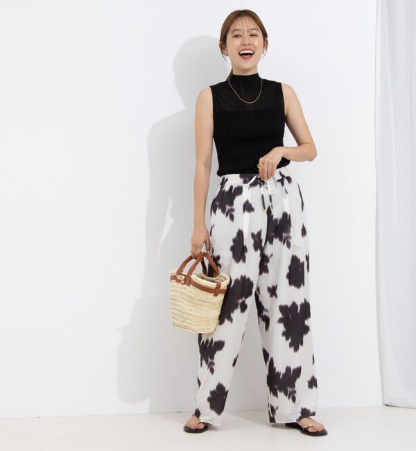 NOLLEY'S「《手洗い可能》《アンサンブル対応》シアーリブノースリーブプルオーバーニット」|ニット・セーター|