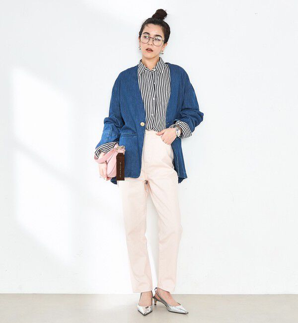 Rie Miller「【RM denim】ハイウエストスリムテーパードデニム」|デニム|