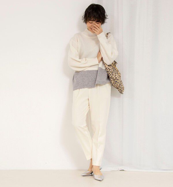 NOLLEY'S「ウォッシャブル裏起毛イージーテーパードパンツ」|チノ|