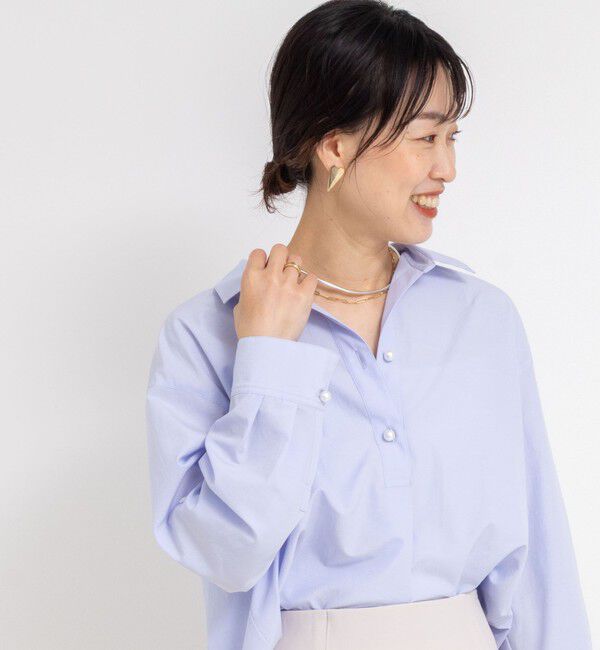 NOLLEY'S sophi「パール釦スキッパーシャツ」|シャツ・ブラウス|