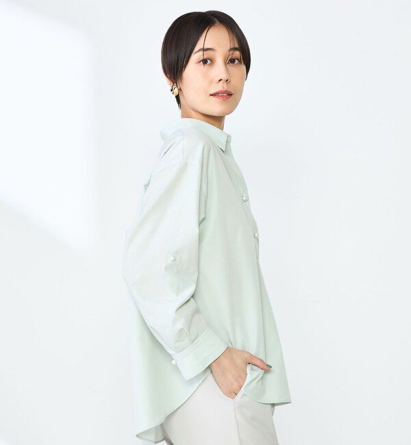 NOLLEY'S sophi「パール釦スキッパーシャツ」|シャツ・ブラウス|