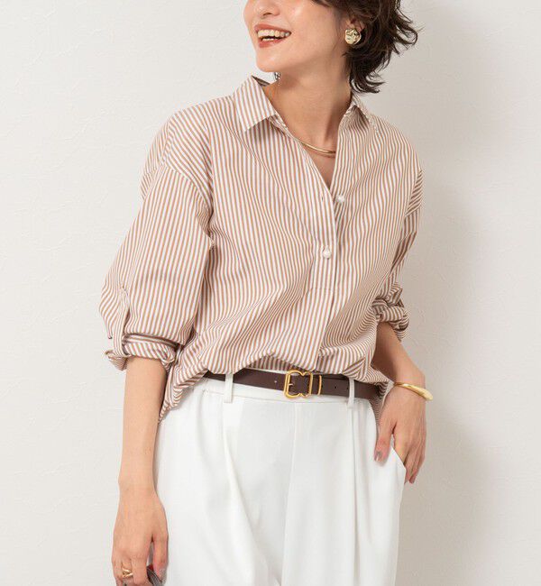 NOLLEY'S sophi「パール釦スキッパーシャツ」|シャツ・ブラウス|