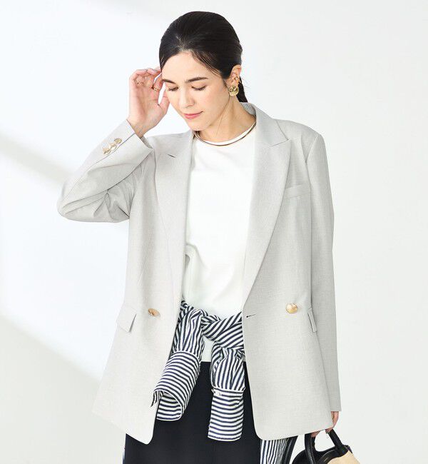 NOLLEY'S sophi「《セットアップ対応》ウォッシャブルライトドライシャンブレージャケット」|テーラードジャケット|